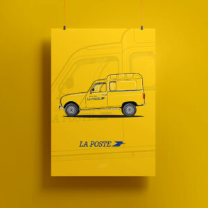 Affiche Renault 4L La Poste