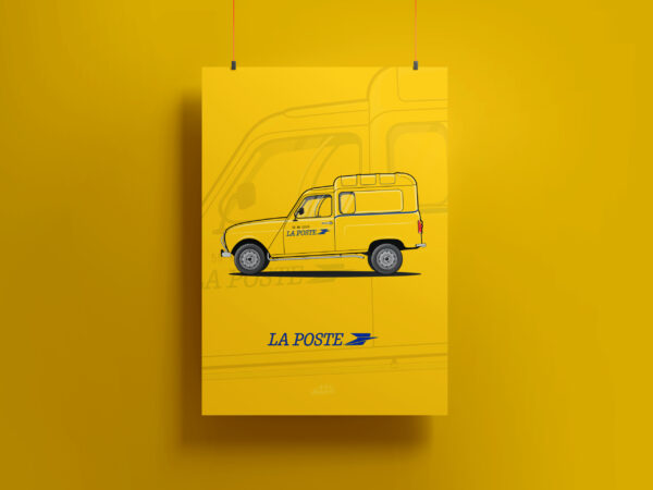 Affiche Renault 4L La Poste