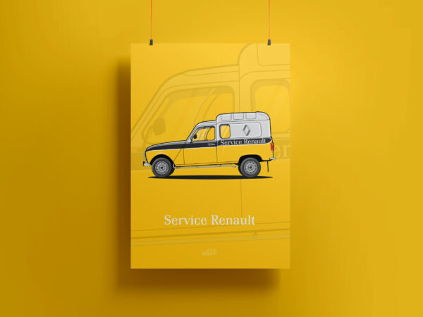 Affiche Renault 4L - Service Renault