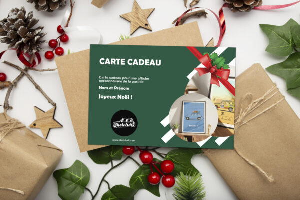 Carte Cadeau - Illustration Renault 4L