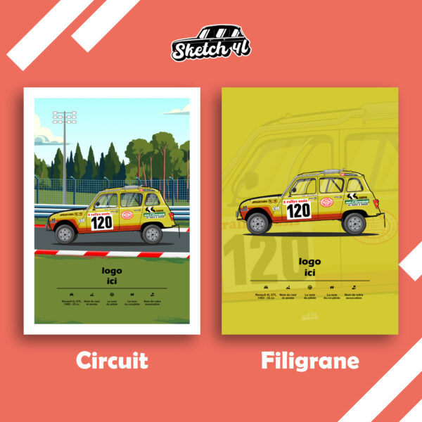 Fond affiche Renault 4L